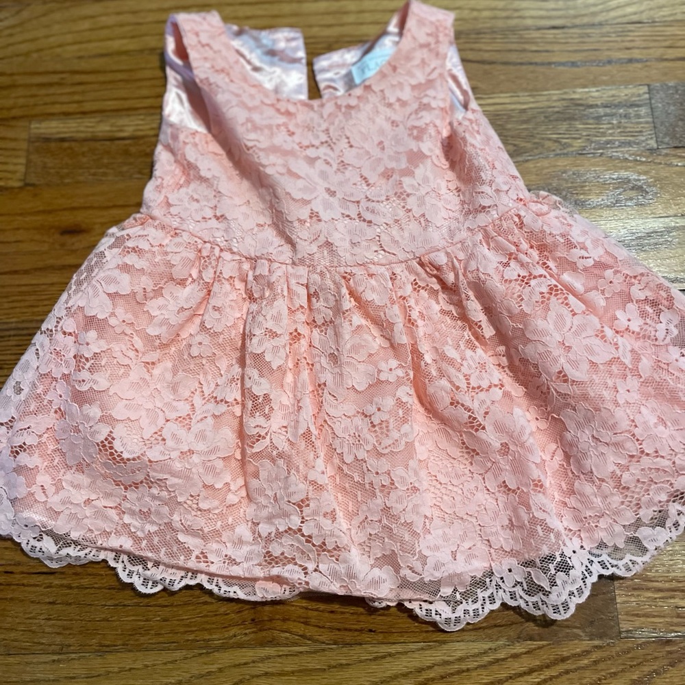 Floral overlay dress. Coral color. Worn once.